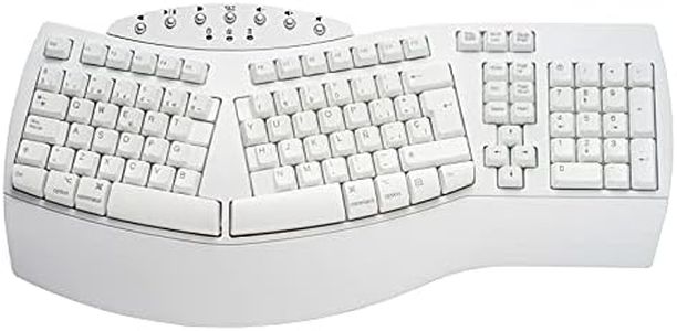 Perixx PERIBOARD-612 W Teclado ergonómico - Diseño Dividido - Inalámbrico de 2,4 GHz y Bluetooth - para Windows y macOS - Blanco - Disposición QWERTY español con Ñ