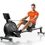Wenoker Rowing Machine Magnetic Foldable, Fitness Exerciser Indoor Equipment for Home Gym Use, Cardio Training Machine,350LB Capacity with LCD Monitor