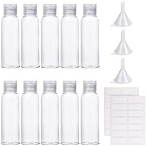 Sinofort 10 Pezzi Contenitori 100 ml Viaggio Bottiglie di Viaggio Plastica Bottiglie Viaggio aereo Trasparente per shampoo balsamo lozioni articoli da toeletta (100ml)