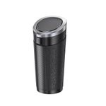 STHIRA®Car Trash Can, Portable Garbage Container, Waterproof Trash Bin, Car dustbin, Compact Car Ashtray for Cup Holder, Flip Top Lid, Leakingproof Flexible Trash Bin, 8.8x8.4x18.5cm, Sliver