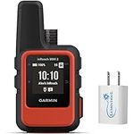 Garmin inReach Mini 2, Orange, Lightweight and Compact Satellite Communicator, Hiking Handheld GPS Location Tracker with Text Messaging, with a Lumintrail Wall Plug