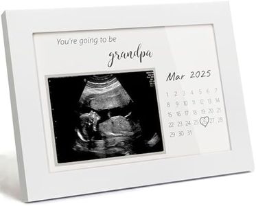 HAMUIERS Pregnancy Announcement for Grandpa, Sonogram Picture Frame, Baby Announcement Sign, Surprise Baby Reveal Ideas to Grandpa Ultrasound Keepsake Frame, First Time Grandpa Gifts, White