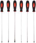 6 Pcs Professional Extra Long Reach Screwdriver Set Phillips & Slotted DIY Hand Workshop Tools Soft Grip Handles Magnetic Tip UK FREE P&P