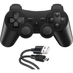 Zexrow Wireless Controller for Play-station 3, Gamepad Joystick for PS3 with USB Charger Cable Cord