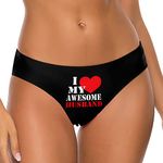 I Love My Husband Women's Thongs T-Back Panties Low Rise Hipster G-String Underwear