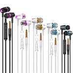 Cianyyee 5 Pack Wired Earbuds with Microphone in-Ear Headphones,Kids School Earphones High Definition Fits 3.5mm Interface for iPhone,iPad,iPod MP3/4 Players,PC,Laptop