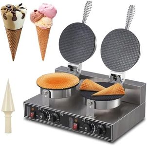 GarveeHome Commercial Ice Cream Cone Machine Waffle Cone Maker Electric Stainless Steel Egg Roll Mold Nonstick Waffle Cone and Bowl Maker for Home Restaurant Use (110V 2600W)