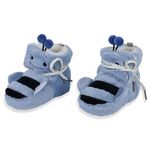 Baby Moo Bumble Bee 3D Warm Furry Booties | Soft Comfortable Indoor & Outdoor Boots | Newborn Cozy Fleece Shoes | All Occassions - Blue