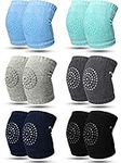 6 Pairs Crawling Knee Pads Anti-Slip Baby Knee Protectors Toddlers Leg Warmers (black, green, gray, dark gray, blue and dark blue)