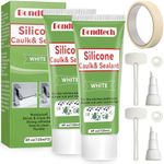 8 Oz White Silicone Caulk Bathroom, Bathroom Caulk, White Caulking Silicone Waterproof for Kitchen & Bathroom, Shower, Countertops, Long-Lasting, Shrink & Crack Proof (4 Oz, Pack of 2)