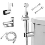 Greenspring Chrome Handheld Bidet Sprayer Attachment for Toilet Adjustable Cloth Diaper Sprayer Bidets for Attachment Toilet with Interchangeable Spray Heads, Brass