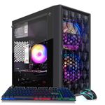STGAubron Gaming PC Computer Desktop, AMD Ryzen 5 5500 up to 4.2GHz, GeForce RTX 3050 6G, 16GB DDR4, 1TB SSD, WiFi 6 5G & BT 5.2, RGB Fan x2, Windows 11 Home