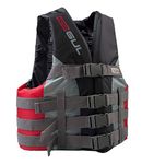 Gul 50N 4 Buckle Impact Vest Top Buoyancy Aid in Black and Red - Highly Durable Design for Fast Paced Watersports - Unisex