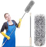 Multipurpose Microfiber Flexible with Expandable Rod for Dust Cleaning and Home Sealing Fan Cleaning with Long Rod Multipurpose Microfiber Duster for House Cleaning(Multi Colour) (100 intch Steel)