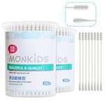 400pcs Anti-bacterial Cotton Swabs for Infant Baby/kid/Adult, Round&Spiral Head Qtip for Baby Ear Nose Clean, 100% Cotton Double Tipped Paper Sticks Multipurpose Cotton Buds Cleaning Sterile Sticks