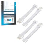 Litcessory Flexible Corner Connector/Extension Cable for Philips Hue Lightstrip Plus (50mm, 4 Pack, White - MICRO 6-PIN V4)