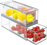 bealy 2 Pack Fridge Organizer Bins 