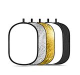 Powerpak 47''x71''/ 120x180cm 5 in 1 Translucent Silver Gold White and Black Collapsible Round Multi Disc Light Reflector for Studio or Any Photography Situation, Multi Color