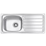 JASSFERRY 930 x 430 mm Stainless Steel Kitchen Sink Single 1 One Bowl Reversible with Waste Pipe Kits