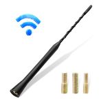 Qiuyan 23cm Universal Car Antenna Replacement, Radio Signal Booster, AM/FM/DAB Roof Car Radio Aerial Mast Comes with Screws M4 M5 M6