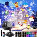 Kiature Christmas Projector Lights ,12 Slides Patterns & 10 Colors Ocean Wave Waterproof Holiday,Projector Light AC for Outdoor Indoor Xmas Holiday Party Patio Garden Decoration