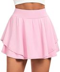 IUGA Tennis Skirts for Women with Pockets Shorts Athletic Golf Skorts Skirts for Women High Waisted Running Workout Skorts Pink