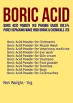 Boric Acid Powder 1kg Pharma Grade (99.5% Pure) Repacking make INDO BORAX & CHEMICALS LTD