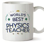 MUGFFINS Physics Teacher Mug - in English - World's Best - Funny Gift for Colleagues - Ceramic 11oz Mug