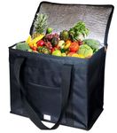 HOMECUTE Polycarbonate Insulated Grocery Food Delivery Thermal Bag,Heavy Duty,Foldable Hot and Cold Food Transport Bag,Silver Thermal Insulated Zomato/swiggy delivery Backpack Bag (Black)