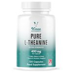 Vinco L-Theanine Supplement - 400mg x 120 High Strength L Theanine Capsules - 99%+ Purity - Supports Sleep & Relaxation - Non-GMO & Gluten Free - Made in The UK