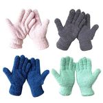 4 Pairs Microfiber Dusting Gloves,Cloth Dusting Glove,perfect for dusting waxing polishing delicate items or wooden blinds,Car Cleaning Gloves (Types:B)