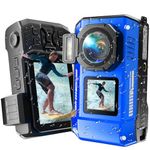 Maxmango D50 8K Underwater Camera 33FT Waterproof Camera for Snorkeling,2.8'' Dual Screen Dustproof Shockproof Rugged Point and Shoot Digital Camera with 2500mAh & 16GB for Swimming Holidays