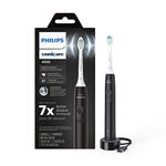 SONICARE Philips - 4100 Electric Toothbrush, Rechargeable Electric Toothbrush With Pressure Sensor, Black Hx3681/24 - Adult, 244.944 G