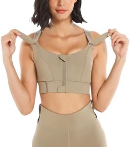 Luella Sports Bra for Women with Front Zip High Impact Longline Criss Cross Back Crop Top | Polyester Spandex Activewear for Gym, Yoga & Workout Olive