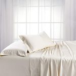 Mulberry Silk Sheet Set- Solid Bed-Sheet Set- 4-Piece Bedding Set- Pure 30 Momme 14"- 18" (Inch) Deep Pockets, Elastic Bounded - Oeko-Tex Standard (Queen, Cream)