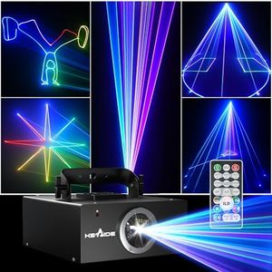 DJ Laser Lights for Party, Animation Loop, Professional 3D Animation Laser Light Show, Sound Activated, DMX512, Beam Effect, RGB - Ideal for Indoor Bar Nightclub Birthday Wedding Halloween Christmas