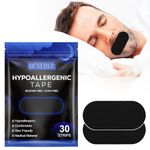 Boxania® 30Pcs Pack Latex-Free Sleep Strips Black Mouth Tape For Sleeping Snoring I Anti Snoring Nasal Strips I Reduce Mouth Dryness I Improve Sleep Aids Snoring Reduction