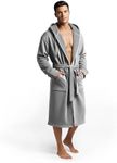 DudeRobe Men's Hooded Robe | As Seen on Shark Tank! - S/M, Grey, Ultimate Comfort and Style for Men's Loungewear