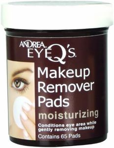 Andrea Eye Q's Moisturizing Eye Makeup Remover Pads, 65-Count (Pack of 3)