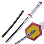 Loocaa Demon Slayer Sword Bamboo Sword Kids Teenager Cosplay Sword Halloween Party Anime Tanjiro Cosplay - Size 76 cm For Child (Yoshiyuki Tomioka)