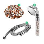 StoneStream® Shower Head Eco Power Original High Pressure Shower Head with Hose and Replacement Stones -3-in-1 Value Kit- for All Shower Types