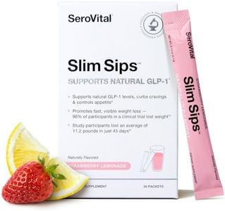 Serovital Slim Sips - Energy, Appetite Support - 10 Calories - Strawberry Lemonade, 30 Packets