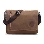 Vintage Canvas Messenger Bag, 13 Inch Laptop Shoulder Bag Satchel for Men Women School Work And Daily Use (coffee)