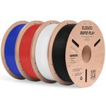 ELEGOO Rapid PLA Plus Filament 1.75mm Black/White/Red/Blue 4KG, PLA+ 3D Printer Filament for 30-600 mm/s High Speed Toughness Highly Fluid Printing, Dimensional Accuracy +/- 0.02 mm 1kg Spool(2.2lbs)