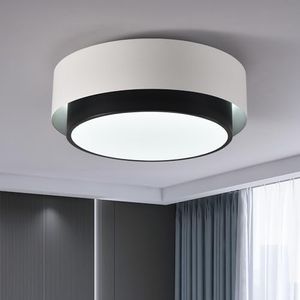 Jiinoo LED Ceiling Light, 24W 3-Color Modern Chandelier Lighting, 11.8'' Flush Mount Ceiling Lights Fixture, Black and White Round Ceiling Lamp for Kitchen Island, Bedroom, Corridor, Dining Room