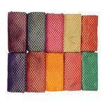 Kesarinandan Fashion Multicolor Unstitched Blouse Materials 1 meters Each | Silk Blend Embellished Blouse Material (Pack of 10 Pieces. Free Size) (length 80cms * 110 cms)