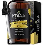 Kriaa Goodness Ylang Ylang Essential Oil 120ml with Dropper Pure & Organic for Aromatherapy Candle & Perfume Blends Making Massage Huile Essentielle Hair Skin & Sleep Use with Essential Oil Diffusers