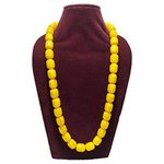 MAHANT JI 100% Natural and AAA+ Certified Medium Size Yellow Baltic Amber Mala Or Peeli Amber Stone Beads Mala for Migration Pain Relief with Lab Certificate (Beads Size Between 14 MM to 17 MM)