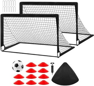 Kids Soccer Goal for Backyard Set, Pop Up Soccer Nets with Ball Cones, Complete Training Equipment for Youth Kids Age 3-14 Goals Practice, Outdoor Sports Game, 2Pack 121 * 91Cm