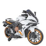 Alstoy RR Kids Electric Ride-On Toy Bike | 12V Rechargeable Battery Operated for Kids | Bluetooth Music | 70kg Capacity | BIS/ISI Approved | Ages 5to12 Years | 6-Month Warranty | Large | Orange+White